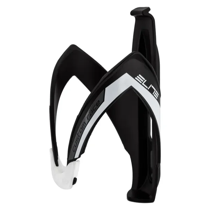 Elite Custom Race Water Bottle Cage – Matte Black/White/Silver