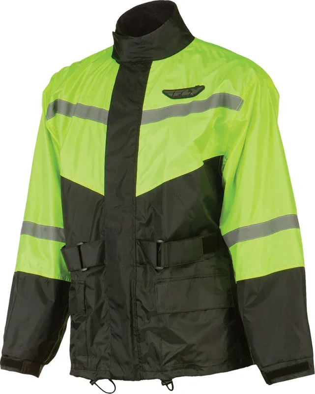 FLY RACING 2-Piece Rain Suit Black/Hi-Vis Xl
