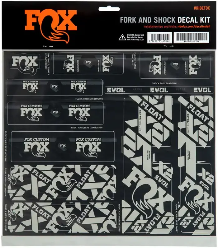 FOX Fork and Shock Decal Kit – Battleship Gray