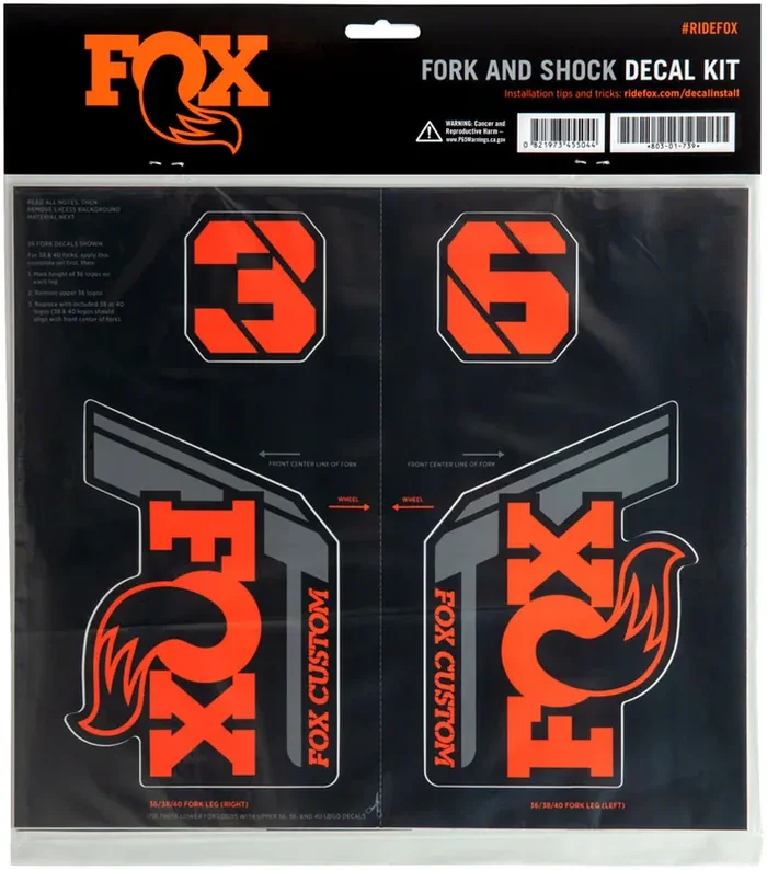 FOX Fork and Shock Decal Kit – Factory Orange