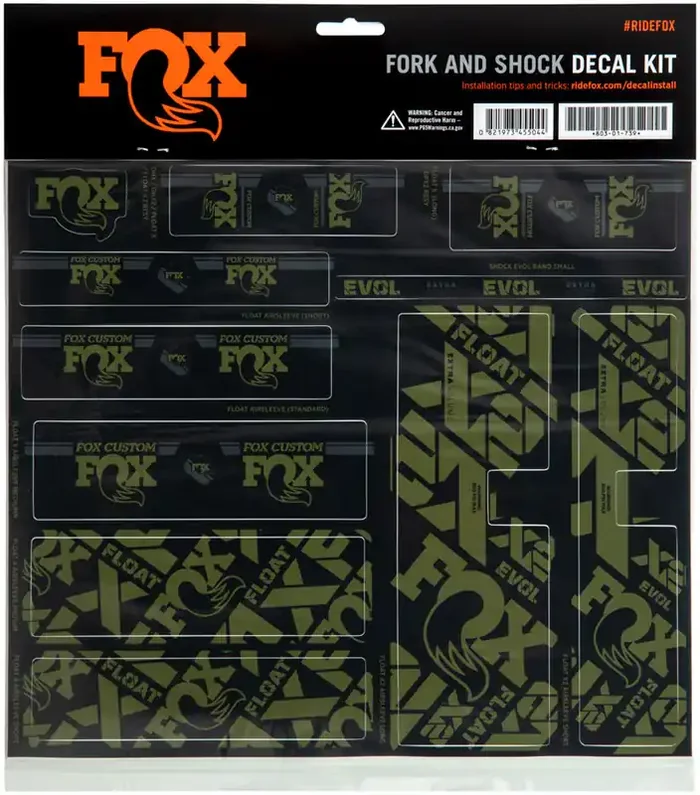 FOX Fork and Shock Decal Kit – Olive Drab