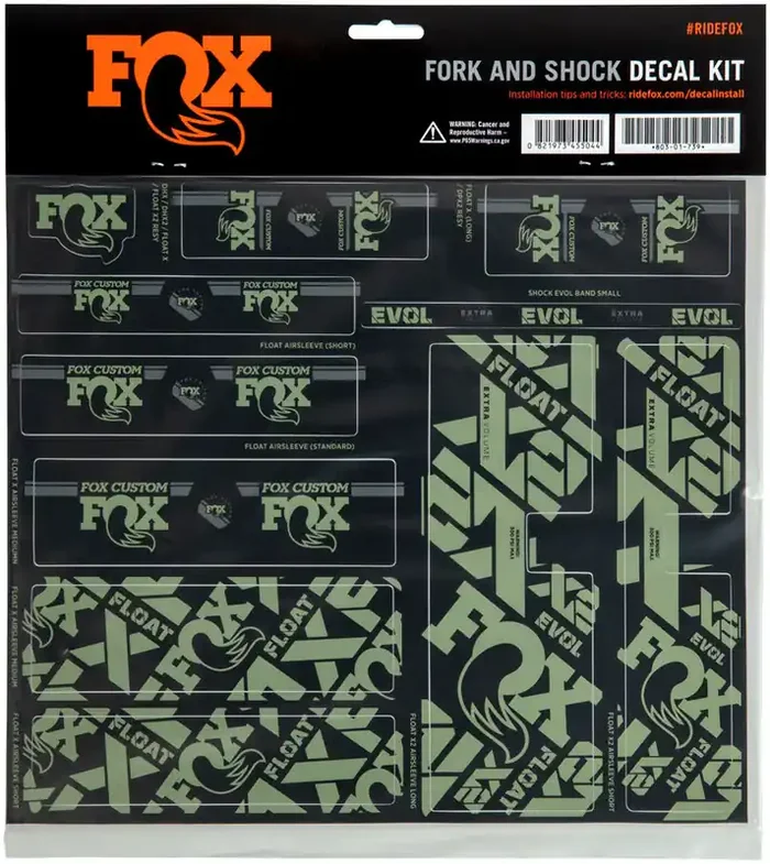 FOX Fork and Shock Decal Kit – Pistachio
