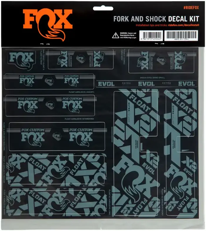 FOX Fork and Shock Decal Kit – Storm Blue