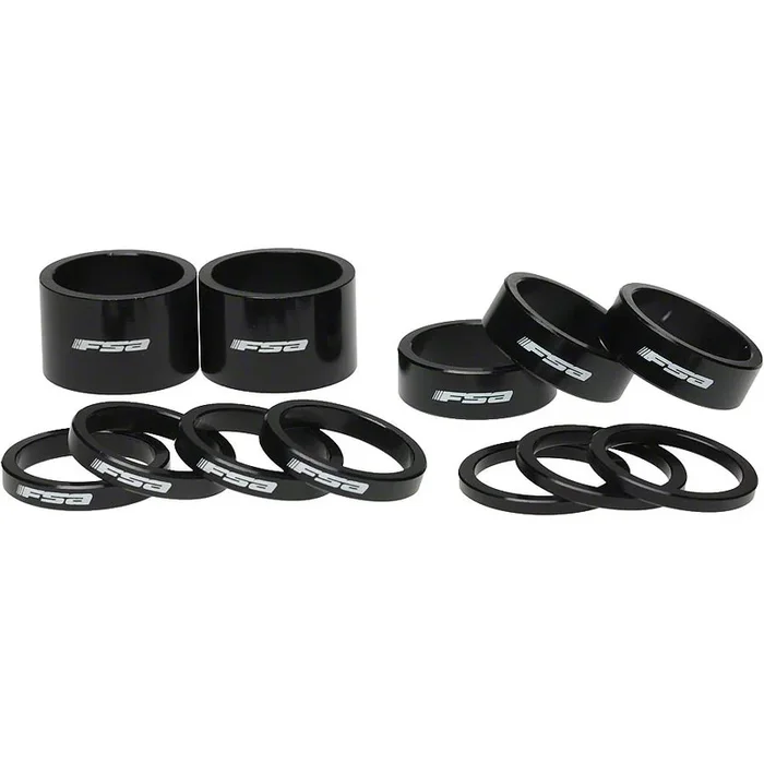 FSA Assorted Headset Spacer Kit 1-1/8″ Black with Logo