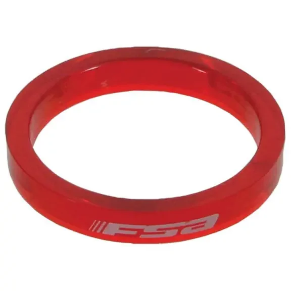 FSA PolyCarb Headset Spacer 1-1/8″x5mm Red 10/C