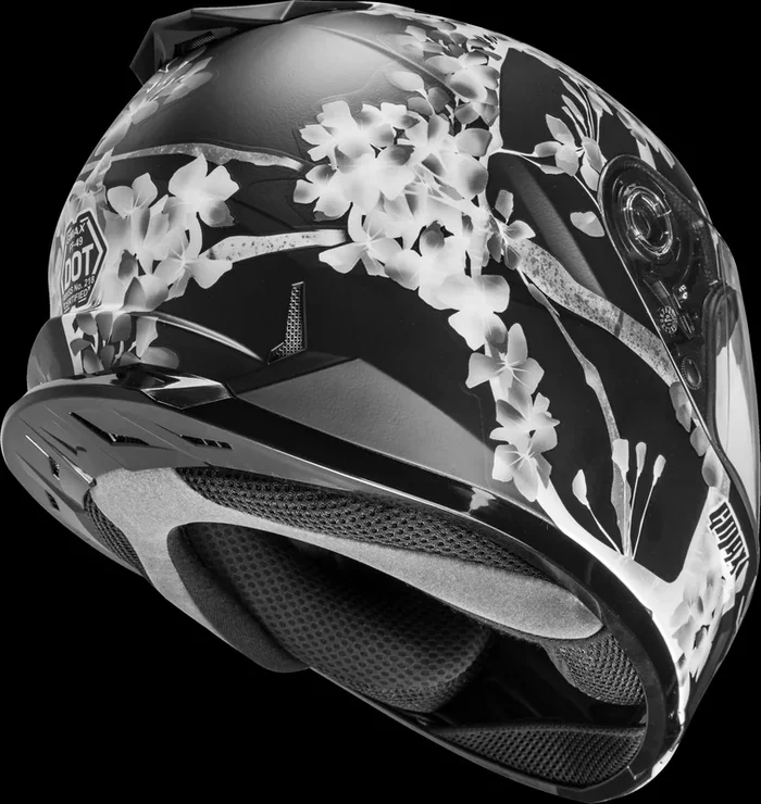 GMAX Ff-49 Full-Face Blossom Helmet Matte Black/White/Grey Lg