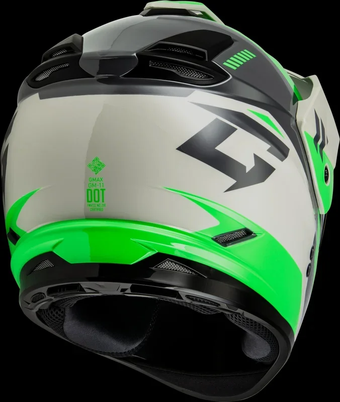GMAX Gm-11s Ronin Snow Helmet W/ Elec Shield Green/Grey 3x