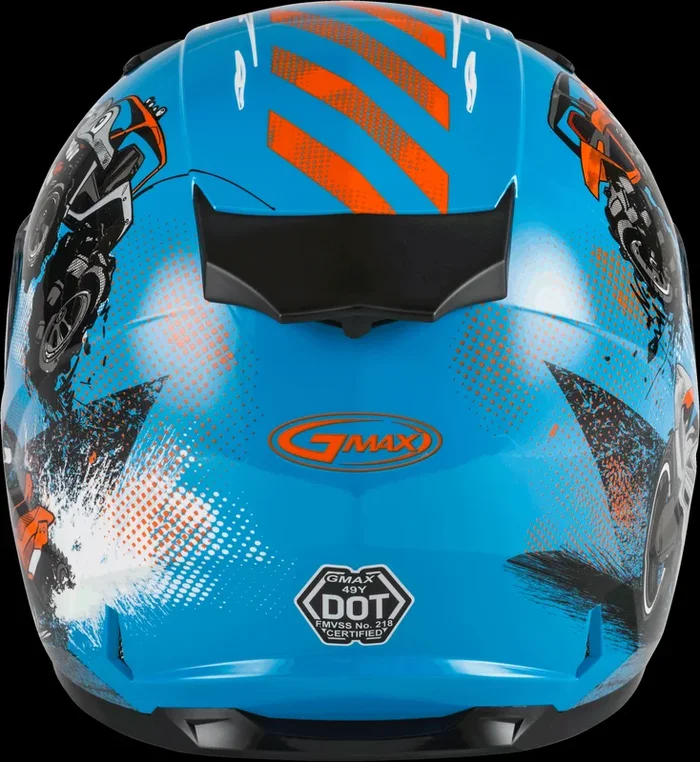 GMAX Youth Gm-49y Beasts Full-Face Helmet Blue/Orange/Grey Ym