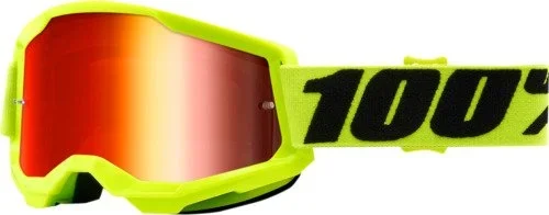 Goggle 100% Strata 2 Fluo Yellow Mirror Red Lens