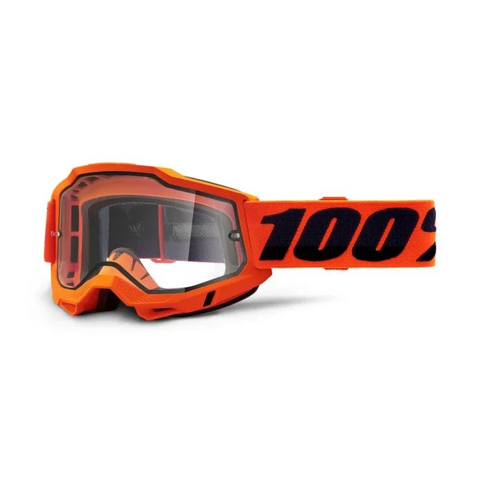GOGGLES 100% ACCURI 2 Neon Orange – CLEAR LENS