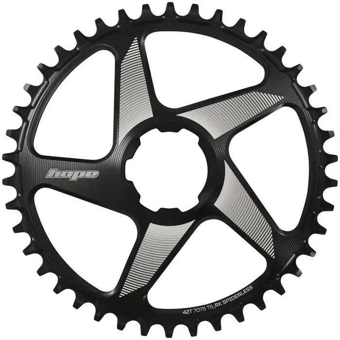 Hope RX Spiderless Chainring – 42t Hope Direct Mount Black