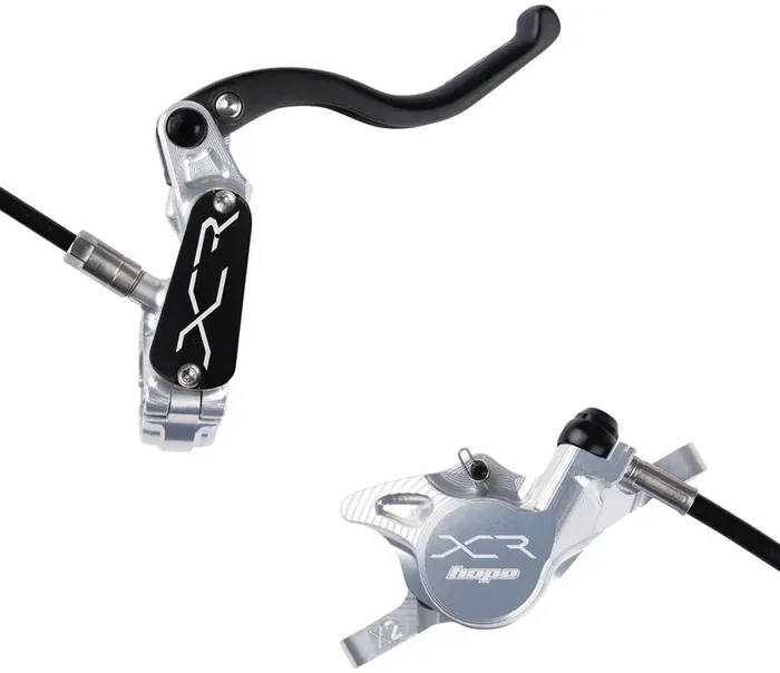 Hope XCR Pro X2 Disc Brake and Lever Set – Rear Hydraulic Post Mount Silver