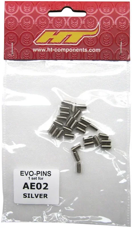 HT Components AE02(SP7) Pedal Pin Kit – Silver