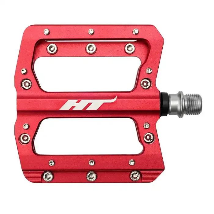 HT Components AN14A Nano Platform Pedals Body Aluminum Spindle Cr-Mo 9/16 Red Pair