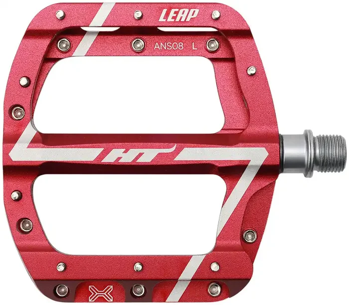 HT Components ANS08 Leap Platform Pedals Body Aluminum Spindle Cr-Mo 9/16 Red Pair