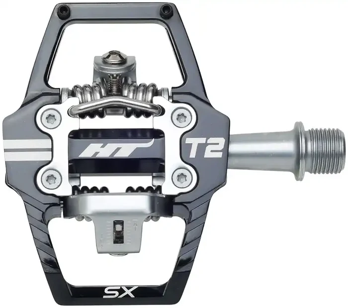 HT Components T2-SX Pedals – Dual Sided Clipless Platform Aluminum 9/16″ BLK
