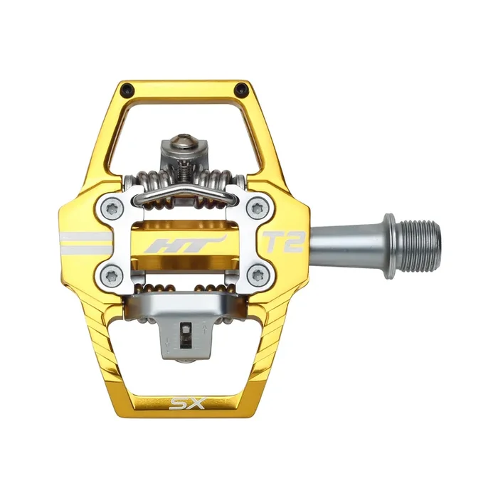 HT Pedals T2-SX Clipless Platform Pedals CrMo – Gold
