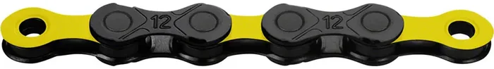 KMC DLC 12 Chain – 12-Speed 126 Links Black/Yellow