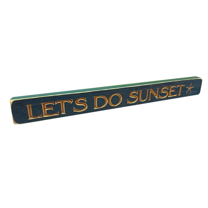 Let’s Do Sunset w/ Star Fish Icon Routed Barn Wood Sign