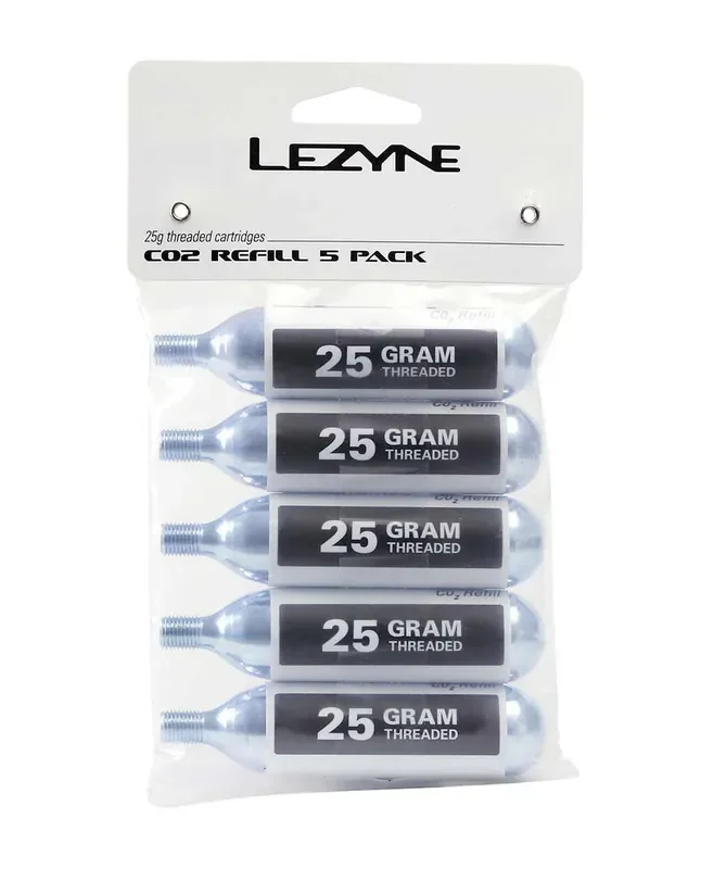 Lezyne 25g Threaded CO2 Cartridges 5/Count
