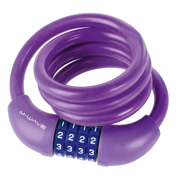 M-Wave DS 12.10 Cable lock Combination 12mm 12x1000mm Purple