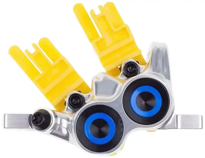 Magura MT Trail SL Disc Brake Caliper – Front Post Mount 4-Piston Chrome/Blue