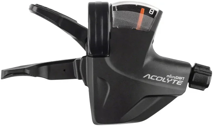 microSHIFT Acolyte Quick Trigger Pro Right Shifter – 1×8 Speed Gear Indicator BLK Acolyte Compatible Only