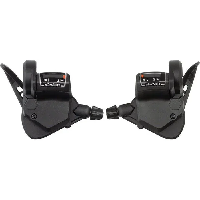 microSHIFT TS38 Thumb-Tap Shifter Set – 7 Speed Triple Optical Gear Indicator Shimano Compatible