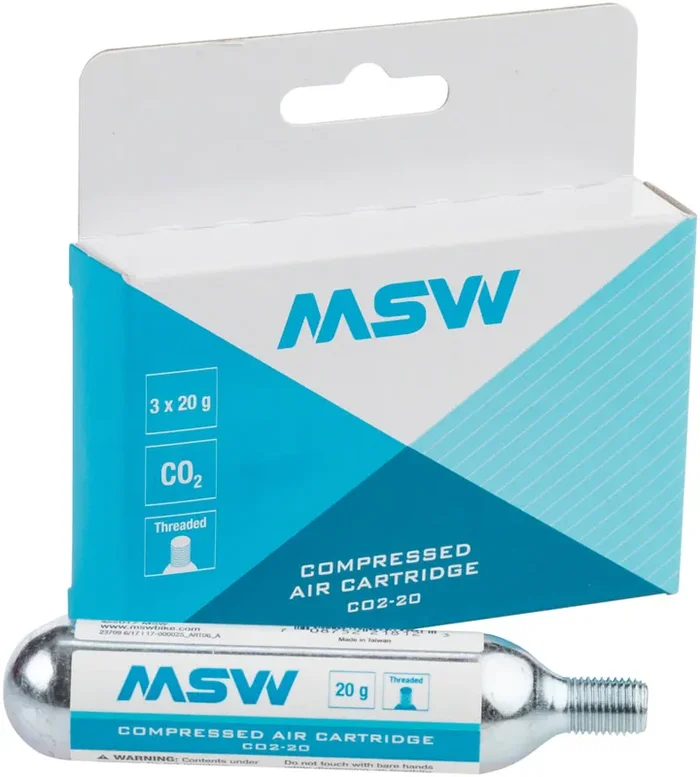 MSW CO2-20 Compressed Air CO2 Cartridge – 20g Threaded 3 Pack
