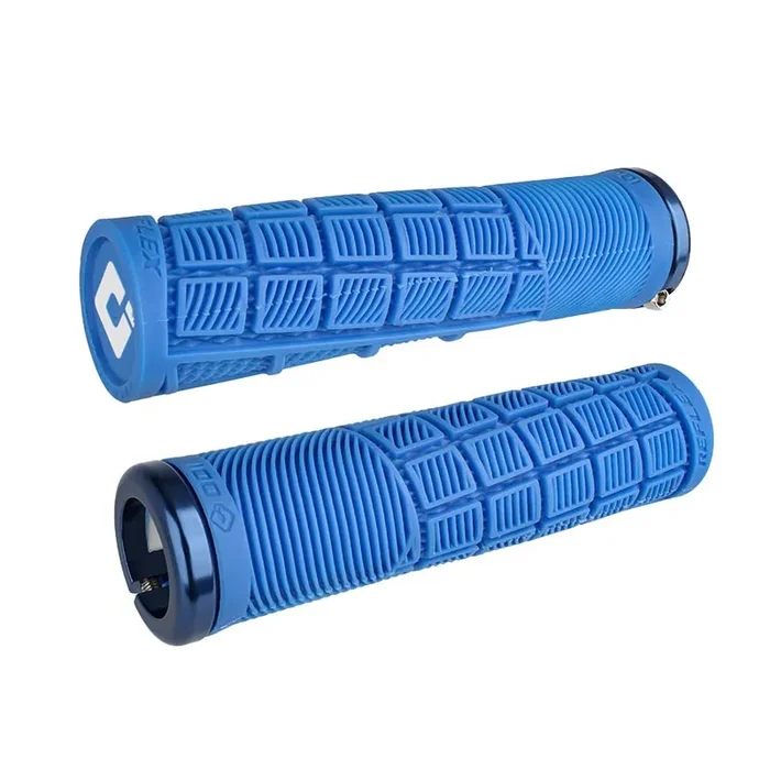 ODI Reflex V2.1 Grips – White/Blue Lock-On
