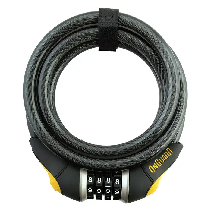 OnGuard Doberman Combo Cable Lock 6 x 12mm Gray/Black/Yellow
