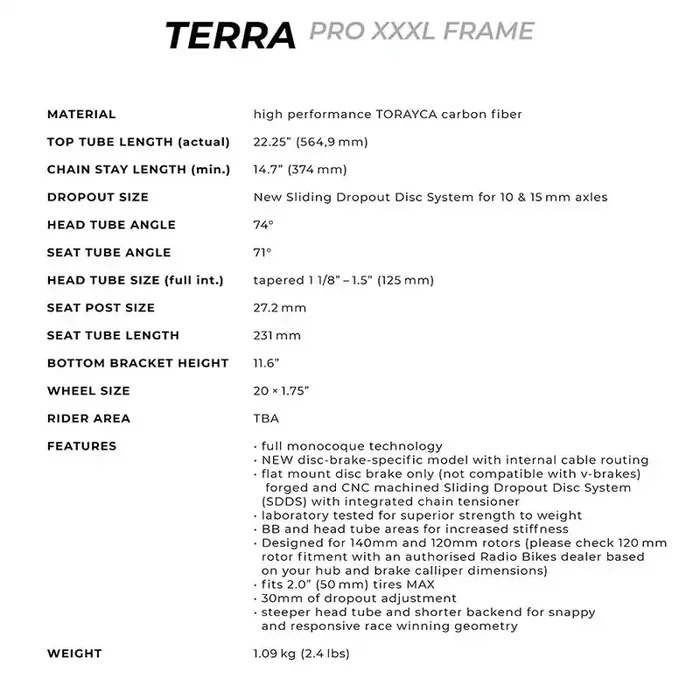 Radio Raceline Terra Disc Pro XXXL Vampire red 22.25