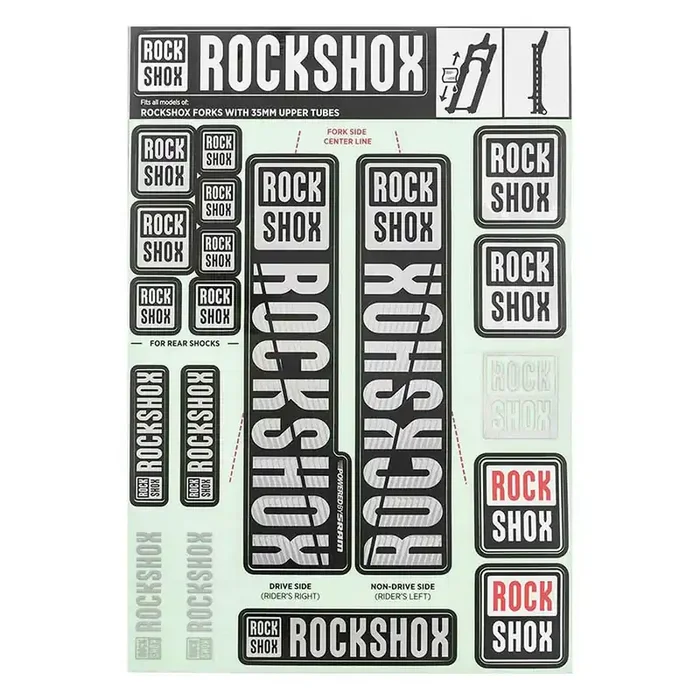 RockShox Fork Decal Kit – 35mm Gray