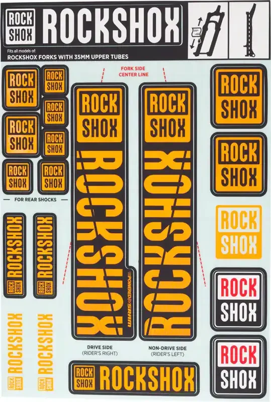 RockShox Fork Decal Kit – 35mm Orange
