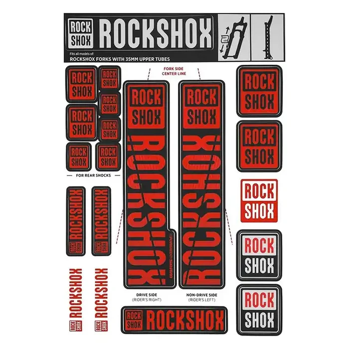 RockShox Fork Decal Kit – 35mm Red