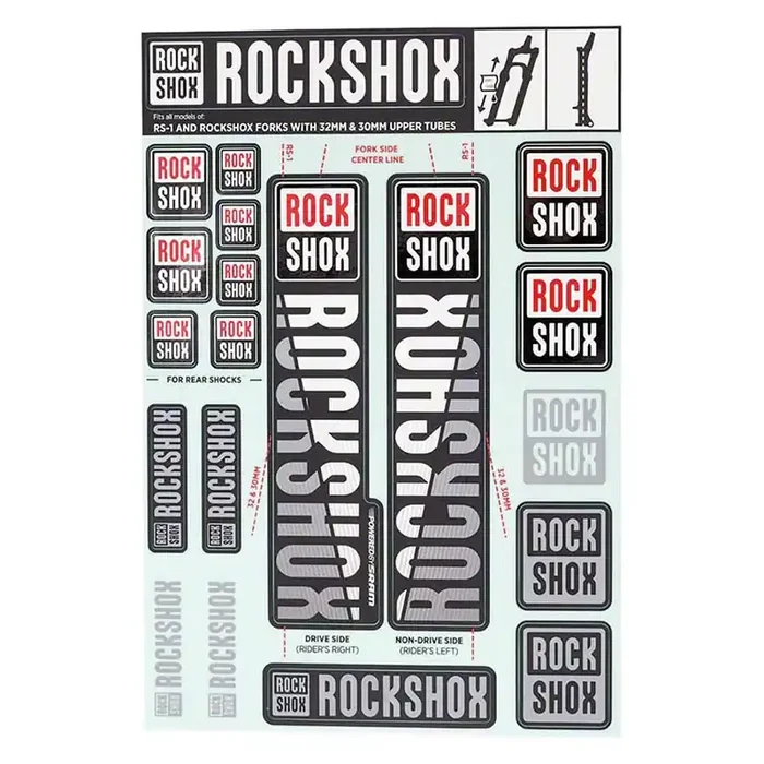 RockShox Fork Decal Kit – 35mm White