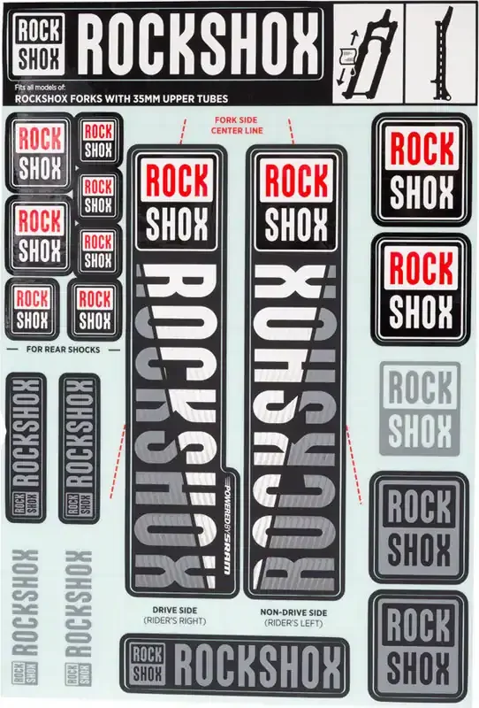 RockShox Fork Decal Kit – 35mm White