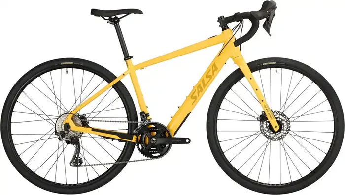 Salsa Confluence Drop Bar GRX 600 2x Ebike – 700c Aluminum Yellow 55cm
