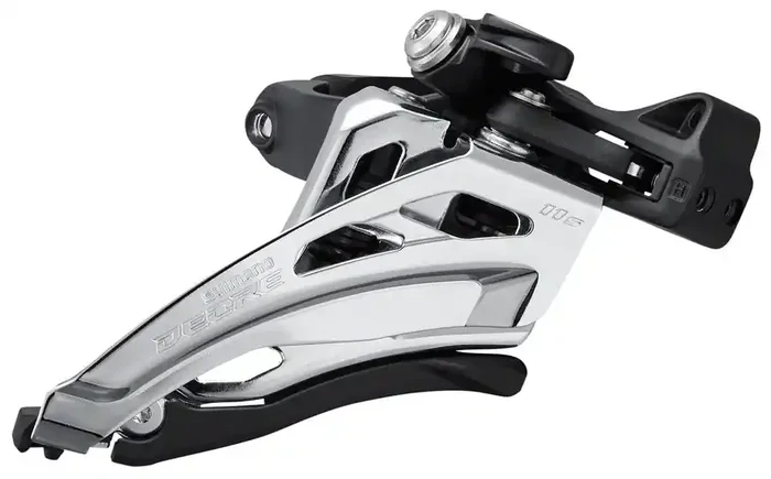 Shimano Deore FD-M5100-M Front Derailleur – 11-Speed Double Mid Clamp Front Pull Clamp Band BLK/Silver