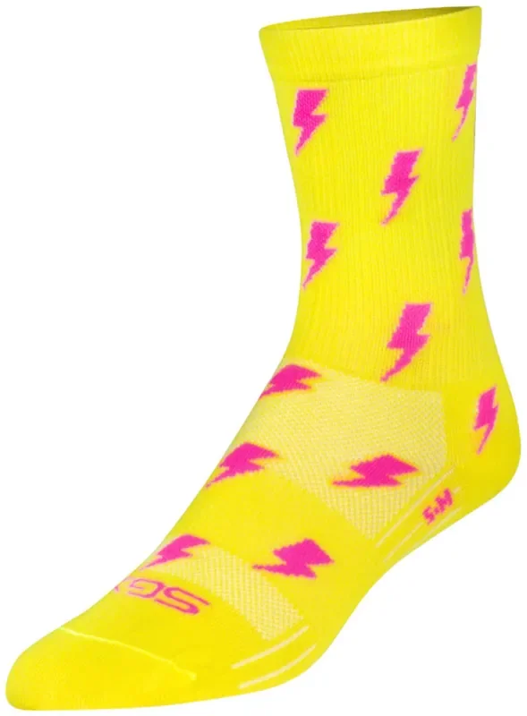SockGuy SGX Lit Socks – 6″ Yellow Small/Medium