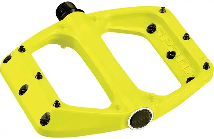Spank SPOON DC Platform Pedals Body Aluminum Spindle Cr-Mo 9/16 Yellow