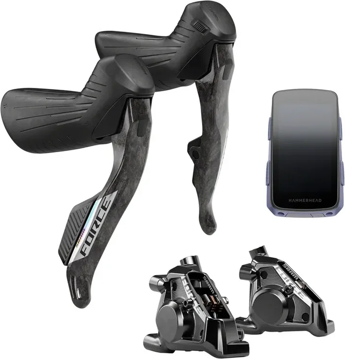 SRAM Force eTap AXS Upgrade Kit – Right Left HRD Shift/Brake Levers Flat Mount Calipers Hammerhead Karoo Force Color Edition E1