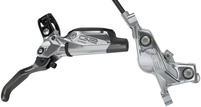 SRAM G2 Ultimate Disc Brake Lever – Front Hydraulic Post Mount Carbon Lever Titanium Hardware Polar Grey Anodized A2