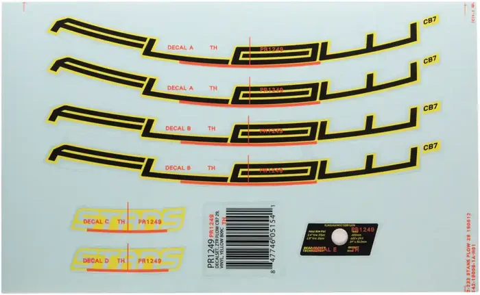 Stans Flow CB7 Rim Decal – 29″ Yellow Set