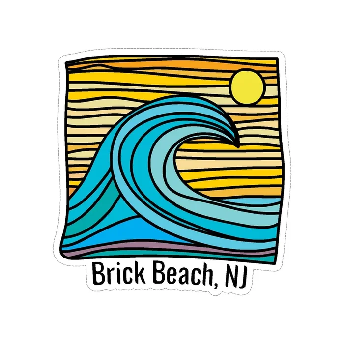 Sticker – Brick Beach – Wave w/ Lines