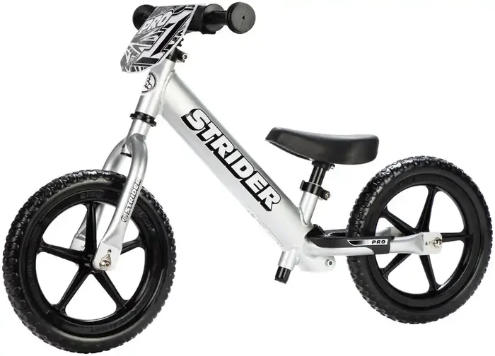 Strider 12 Pro Kids Balance Bike Silver