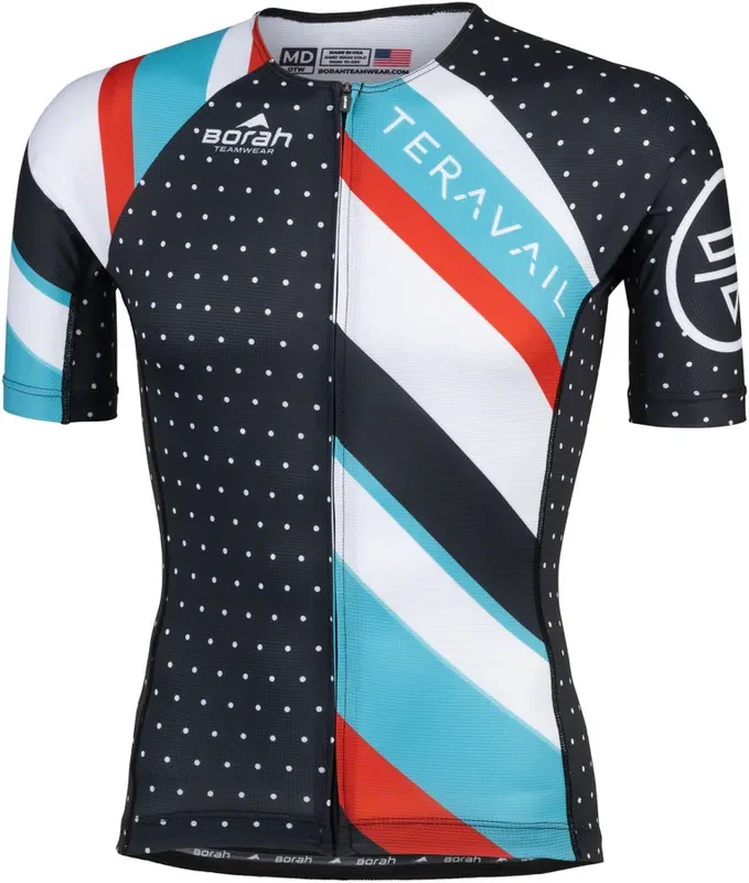 Teravail Waypoint Mens Jersey – Black White Blue Red Medium