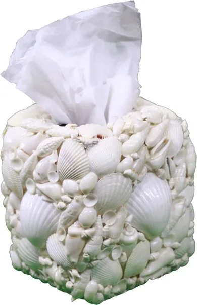 Tissue Holder – White Shells