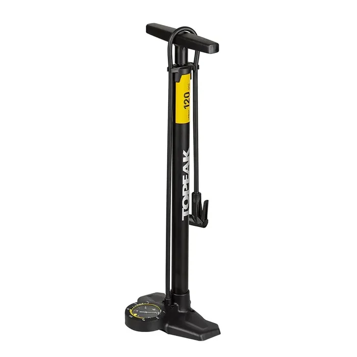 Topeak Joeblow Urban Ex Floor Pump – Steel Barrel / Plastic Base 3.5″ Base Mount Gauge 120 Psi /8 Bar Smarthead BLK/Sand