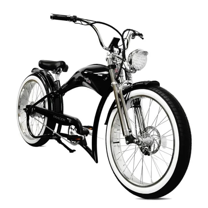 Tracer TWENTY5 GTS 500W 48V 26″ Fat Tire Chopper Stretch Cruiser Electric Bike